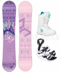 Dívčí a dámský snowboardový set s vázáním a botami Beany Spirit fialový