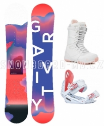Dámský snowboardový komplet Gravity Sirene a boty bílo/růžové