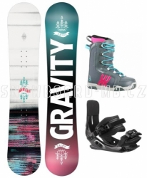 Dětský snowboard komplet pro dívky Gravity Fairy a boty Ema grey