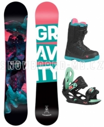 Dětský dívčí snowboard set Gravity Thunder Junior s botami s kolečkem