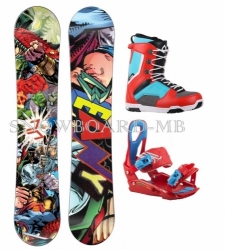 Dětský snowboard komplet Beany Heropunch s komiksem včetně vázání a bot