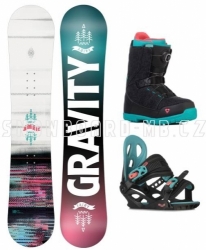 Dívčí dětský snowboard komplet Gravity Fairy s botami s kolečkem