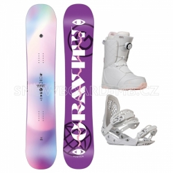 Dámský snowboard komplet Gravity Voayer 2023/24 bílé boty s kolečkem