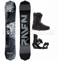 Snowboard komplet Raven Lion s vázáním a botami, motiv lev