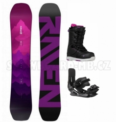 Dámský snowboard komplet Raven Destiny, černá, fialová, růžová