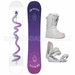 Dámský snowboard komplet Gravity Sirene white 2023/24 (boty s kolečkem) bílý komplet