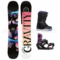 Dívčí snowboardový komplet Gravity Thunder Jr s vázáním a botami s kolečkem
