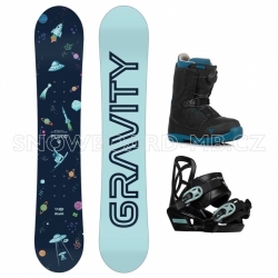 Dětský snowboard komplet Gravity Pluto s vázáním a botami s kolečkem