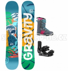 Dětský dívčí snowboardový set Gravity Ace s botami a vázáním