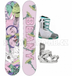 Dětský dívčí snowboardový set Beany Love růžový a bílé boty