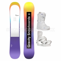 Dámský snowboard komplet Gravity Thunder 2024/2025 bílý / white