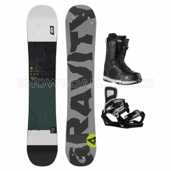 Snowboard komplety Gravity Silent s vázáním a botami s kolečkem atop