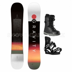 Snowboard komplet pro pokročilé Gravity Bandit s vázáním a botami se 2 kolečky