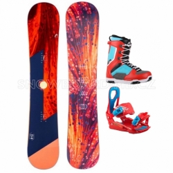 Dámský a dívčí snowboard komplet Head Pride s vázáním a botami Max blue/red